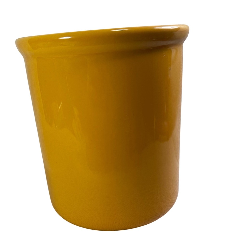 Emile Henry 87.13 Utensil Holder Crock Mustard Yellow Stoneware France 6in